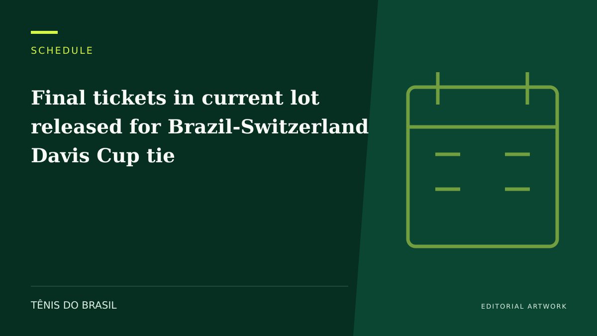 EDITORIAL ARTWORK — Final tickets in current lot released for Brazil-Switzerland Davis Cup tie