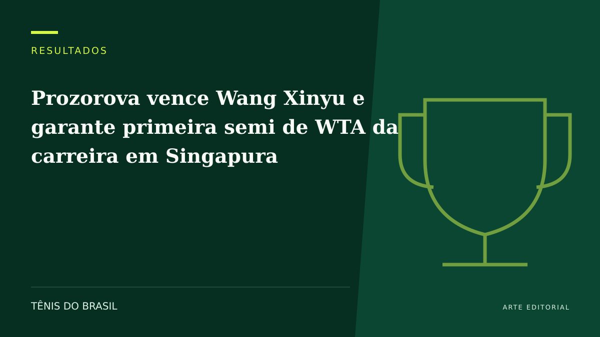 ARTE EDITORIAL — Prozorova vence Wang Xinyu e garante primeira semi de WTA da carreira em Singapura