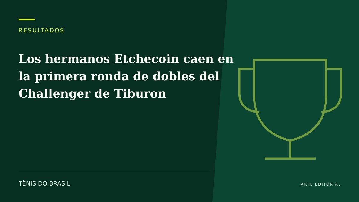 ARTE EDITORIAL — Los hermanos Etchecoin caen en la primera ronda de dobles del Challenger de Tiburon