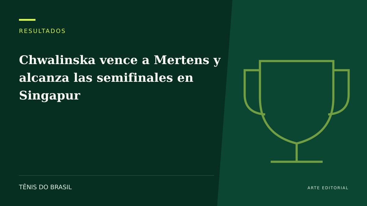 ARTE EDITORIAL — Chwalinska vence a Mertens y alcanza las semifinales en Singapur