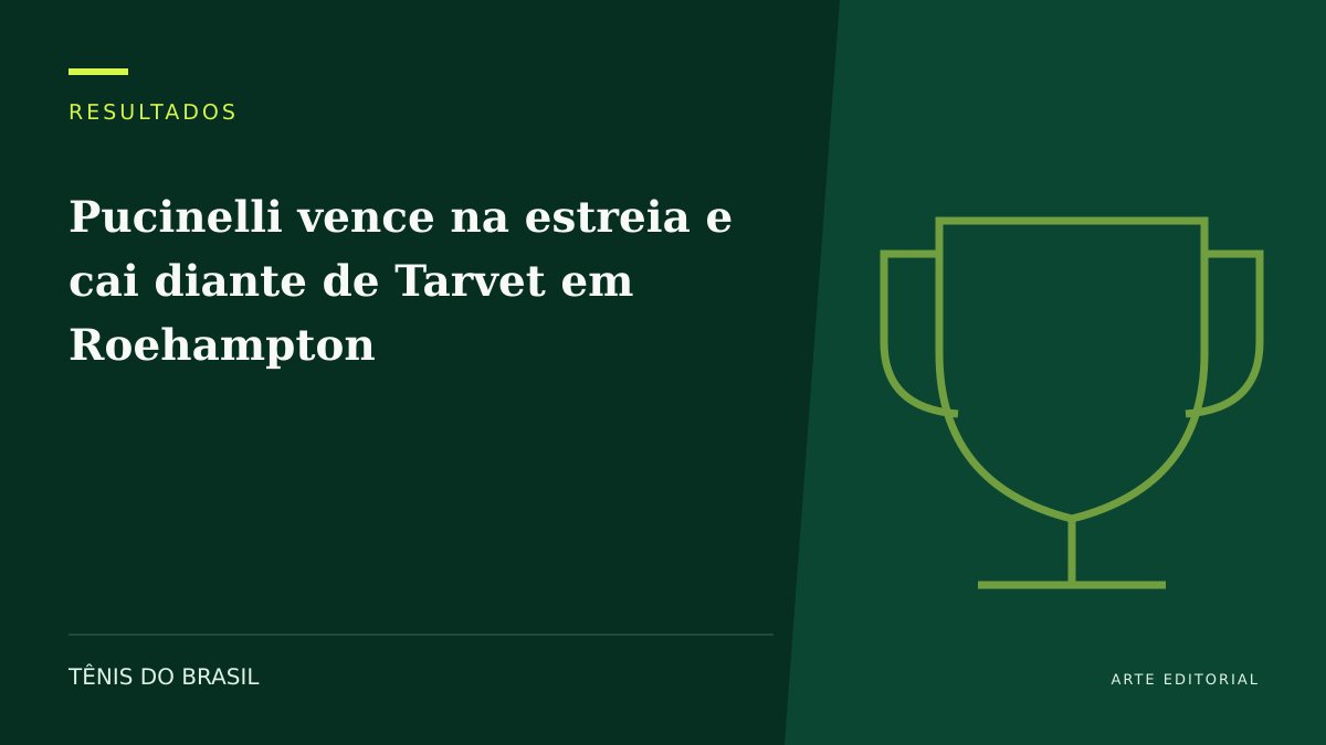 ARTE EDITORIAL — Pucinelli vence na estreia e cai diante de Tarvet em Roehampton