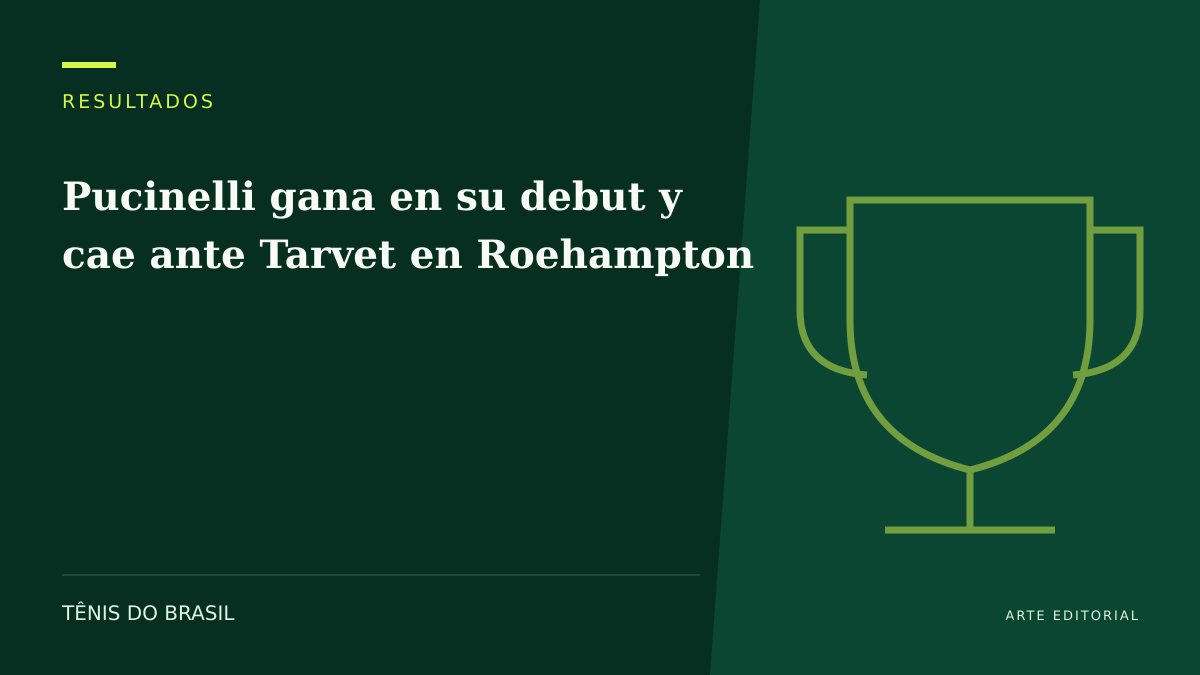 ARTE EDITORIAL — Pucinelli gana en su debut y cae ante Tarvet en Roehampton
