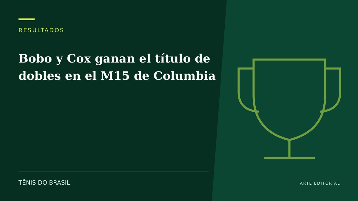 ARTE EDITORIAL — Bobo y Cox ganan el título de dobles en el M15 de Columbia