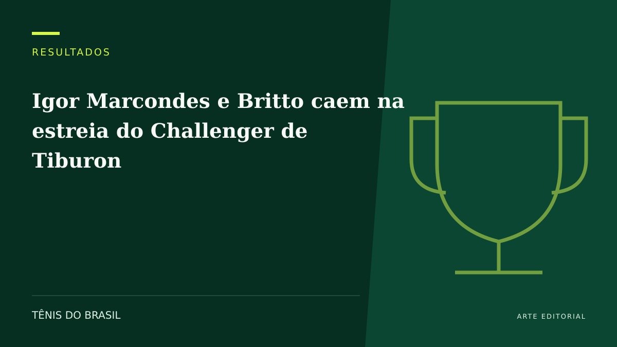 ARTE EDITORIAL — Igor Marcondes e Britto caem na estreia do Challenger de Tiburon