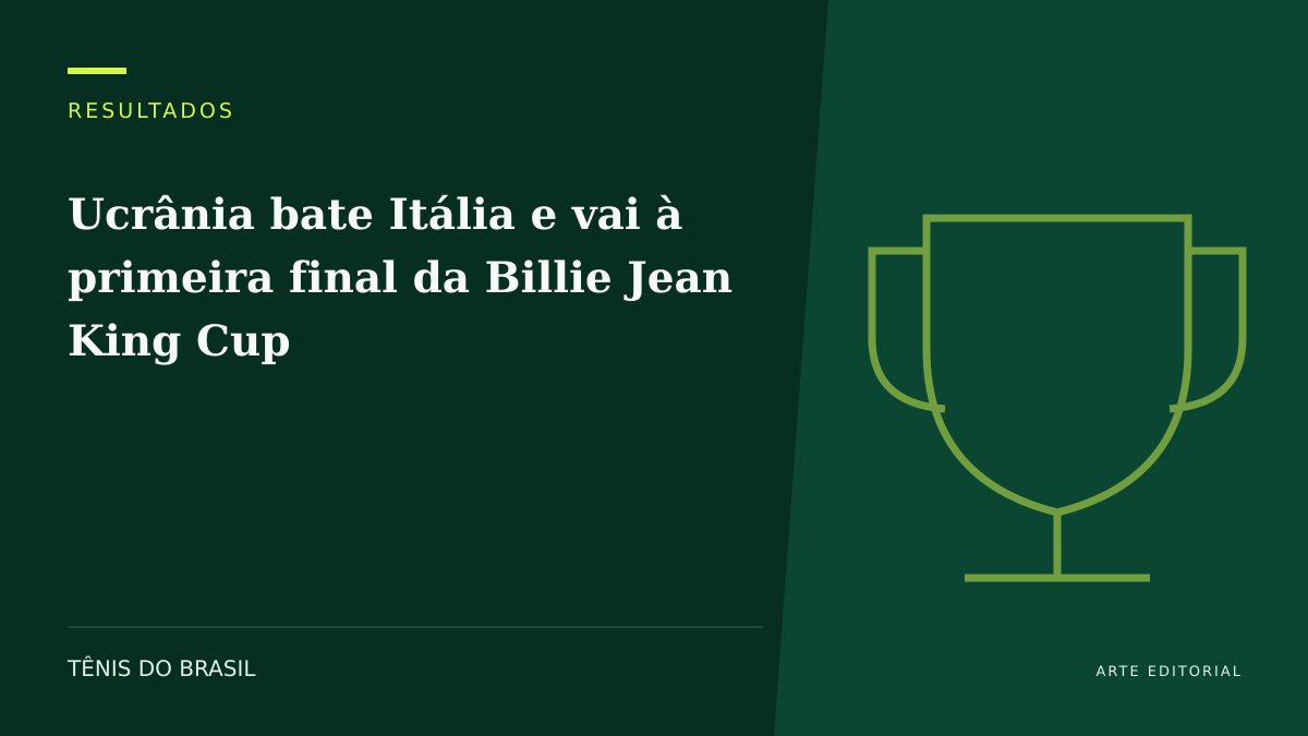 ARTE EDITORIAL — Ucrânia bate Itália e vai à primeira final da Billie Jean King Cup