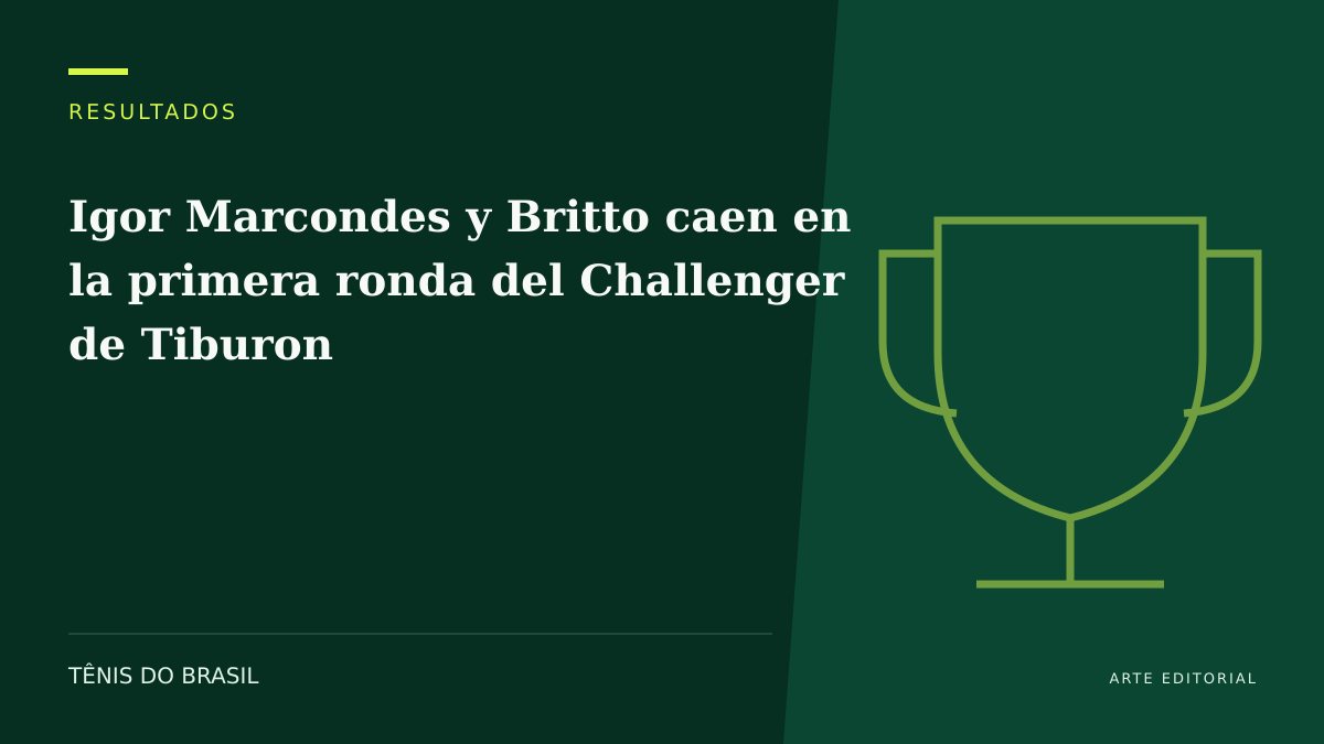 ARTE EDITORIAL — Igor Marcondes y Britto caen en la primera ronda del Challenger de Tiburon