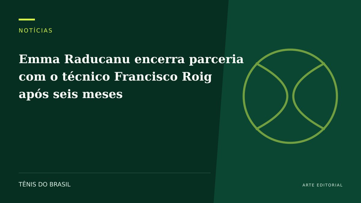 ARTE EDITORIAL — Emma Raducanu encerra parceria com o técnico Francisco Roig após seis meses