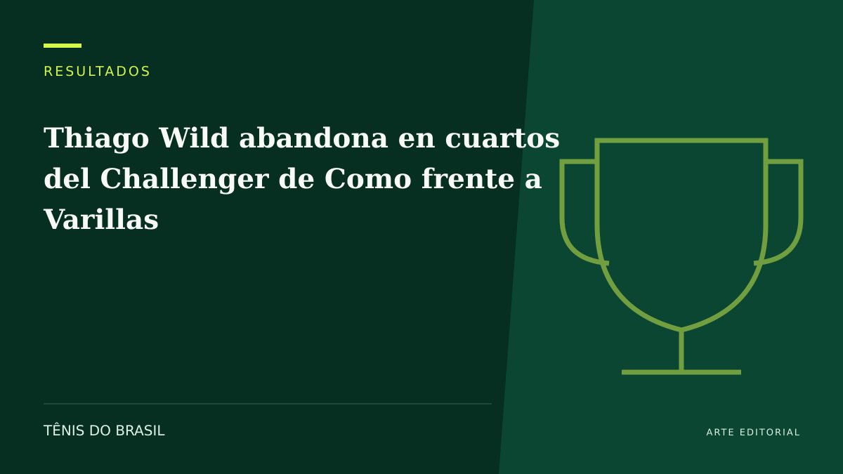 ARTE EDITORIAL — Thiago Wild abandona en cuartos del Challenger de Como frente a Varillas