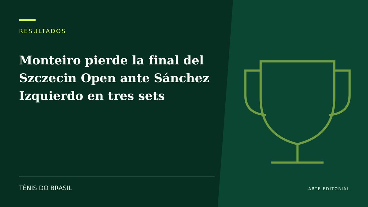 ARTE EDITORIAL — Monteiro pierde la final del Szczecin Open ante Sánchez Izquierdo en tres sets