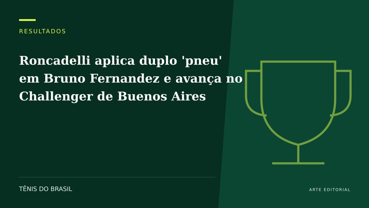 ARTE EDITORIAL — Roncadelli aplica duplo 'pneu' em Bruno Fernandez e avança no Challenger de Buenos Aires
