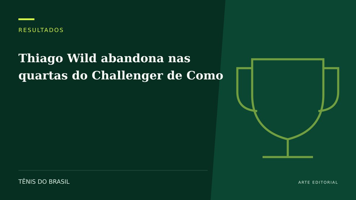 ARTE EDITORIAL — Thiago Wild abandona nas quartas do Challenger de Como