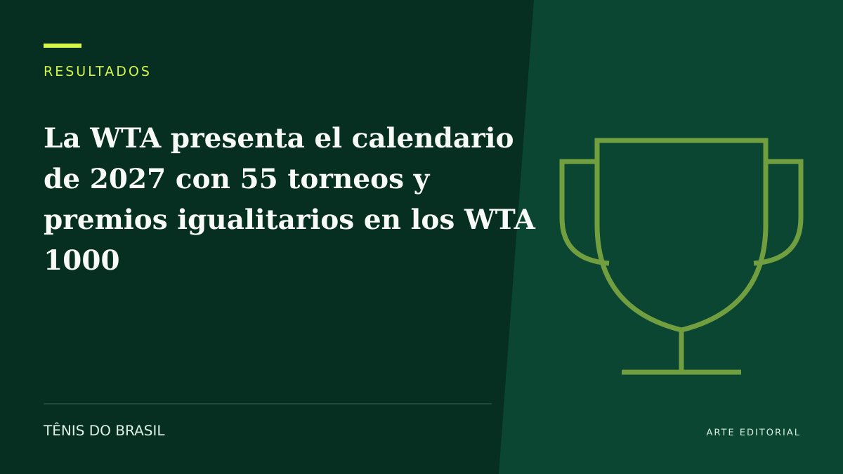 ARTE EDITORIAL — La WTA presenta el calendario de 2027 con 55 torneos y premios igualitarios en los WTA 1000