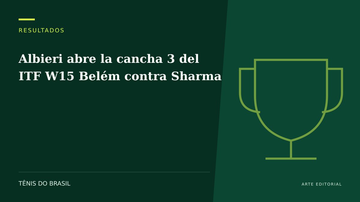 ARTE EDITORIAL — Albieri abre la cancha 3 del ITF W15 Belém contra Sharma