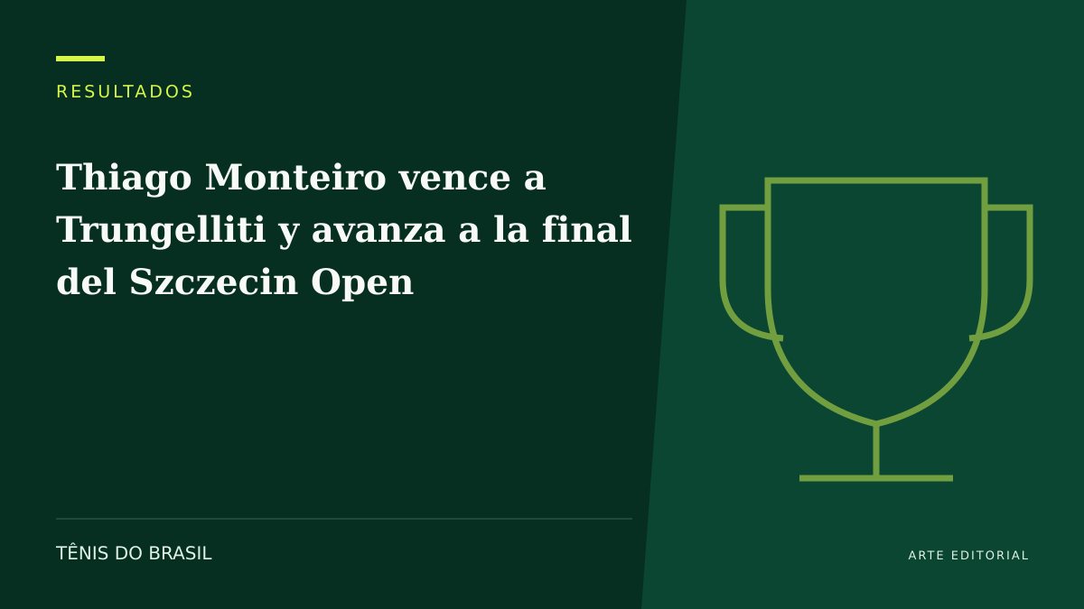 ARTE EDITORIAL — Thiago Monteiro vence a Trungelliti y avanza a la final del Szczecin Open