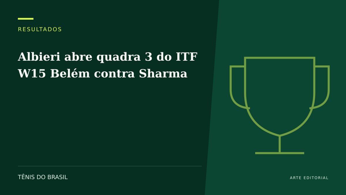 ARTE EDITORIAL — Albieri abre quadra 3 do ITF W15 Belém contra Sharma