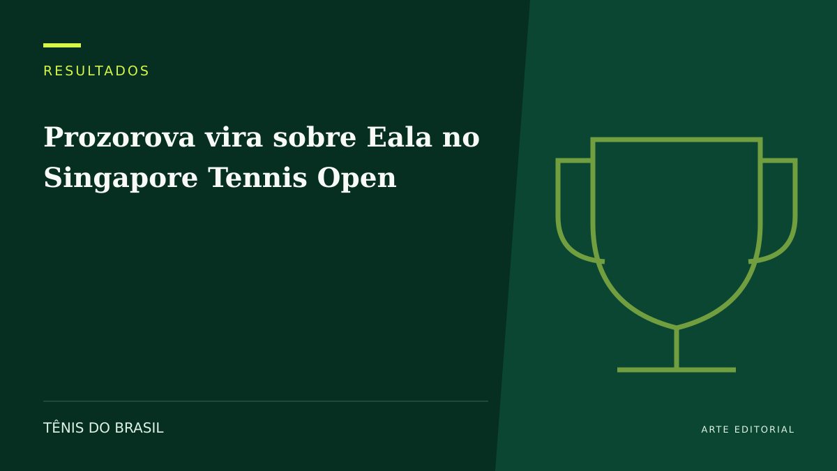 ARTE EDITORIAL — Prozorova vira sobre Eala no Singapore Tennis Open