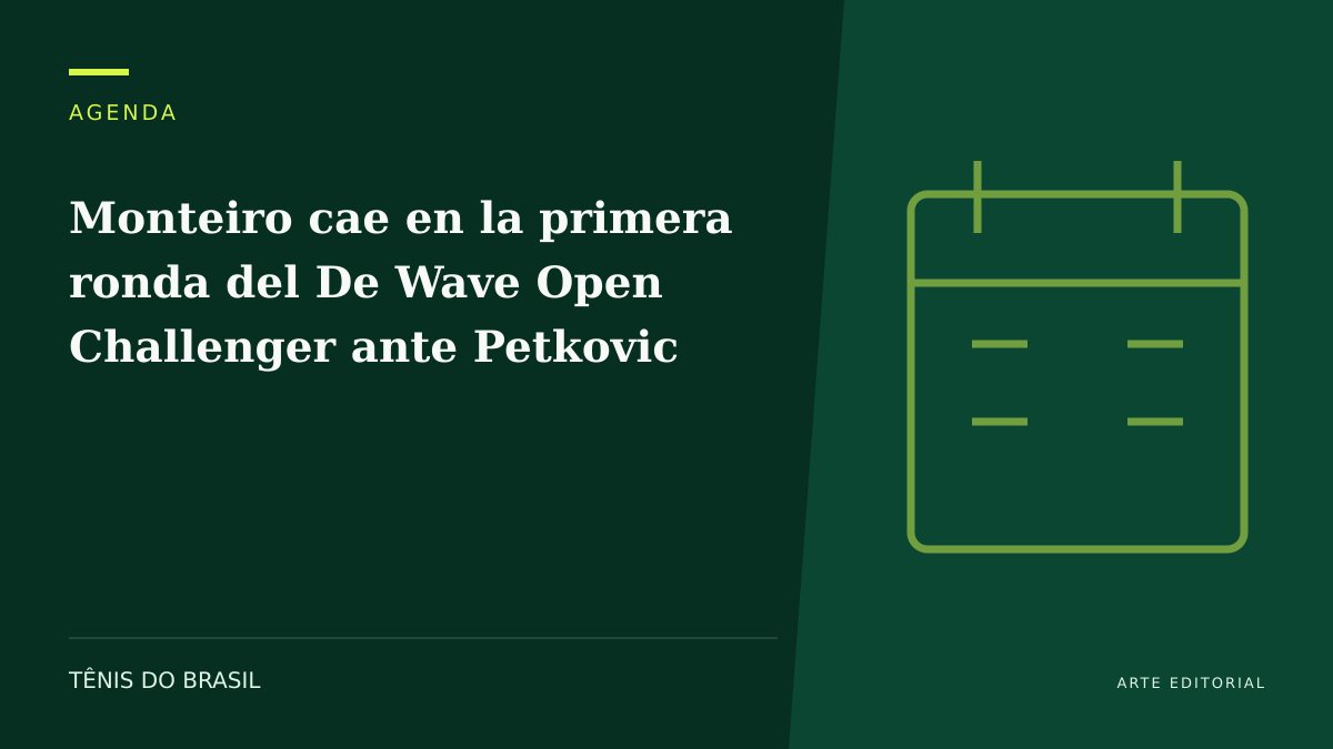 ARTE EDITORIAL — Monteiro cae en la primera ronda del De Wave Open Challenger ante Petkovic