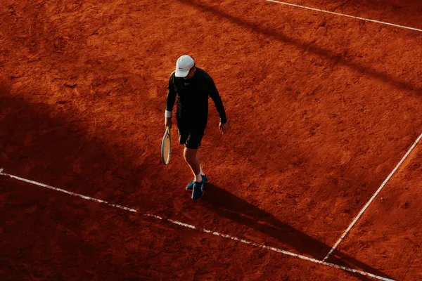 Tennis player on a clay court